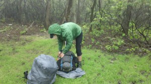 packing up in the rain