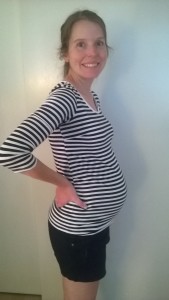 Julie at 23 weeks. She has been looking cute throughout her pregnancy, updating her wardrobe with new dresses, tops, and stretchy things. 