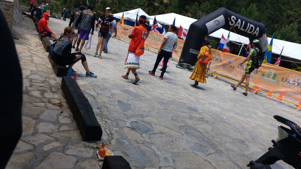 A view of the Tarahumara walking away after winning the 55k race