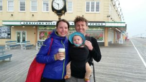 Our wonderful family of 3 on the boardwalk in Ocean City, NJ, before heading abroad